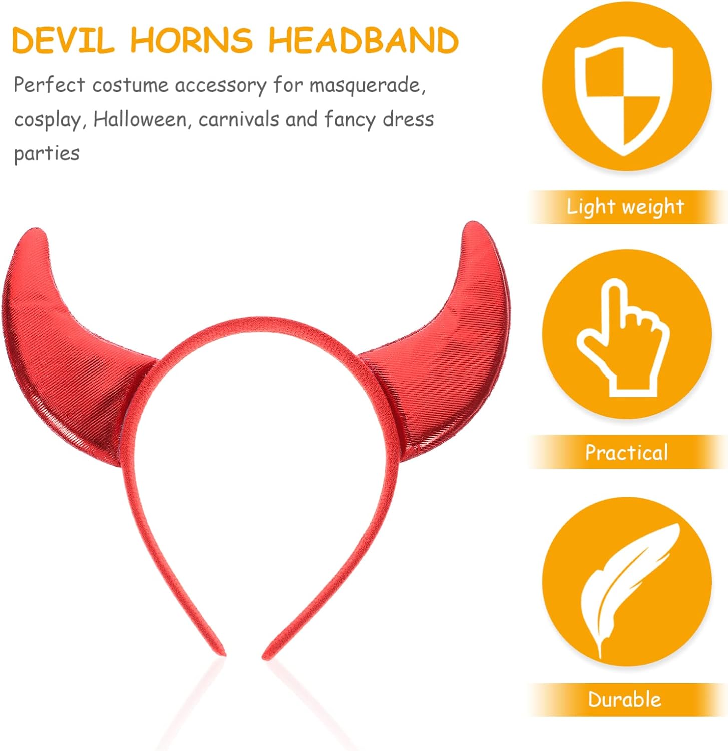 Devil Horns Headband Set 6pcs Glitter Halloween Accessory