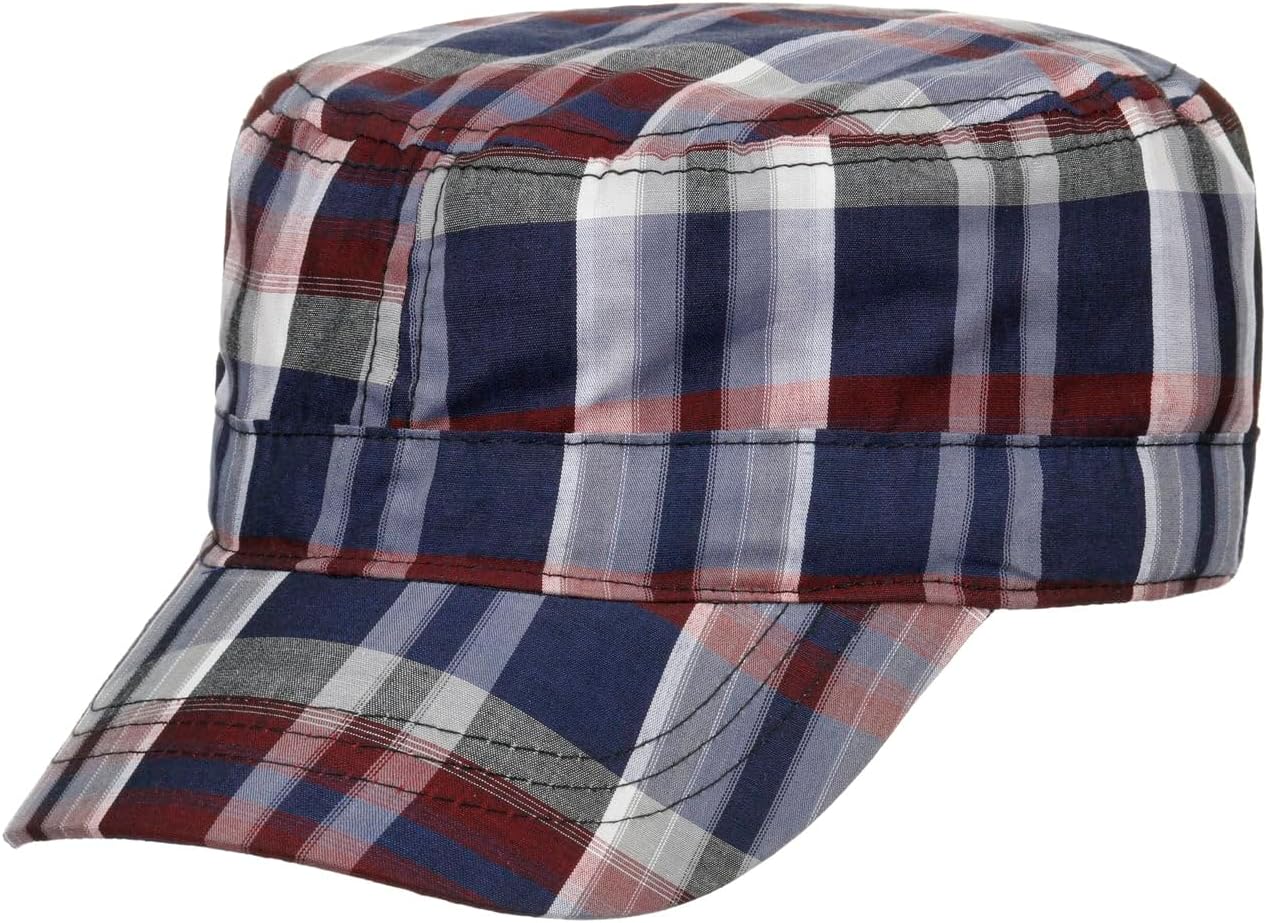 Lipodo Classic Cotton Check Army Cap - WomenMen