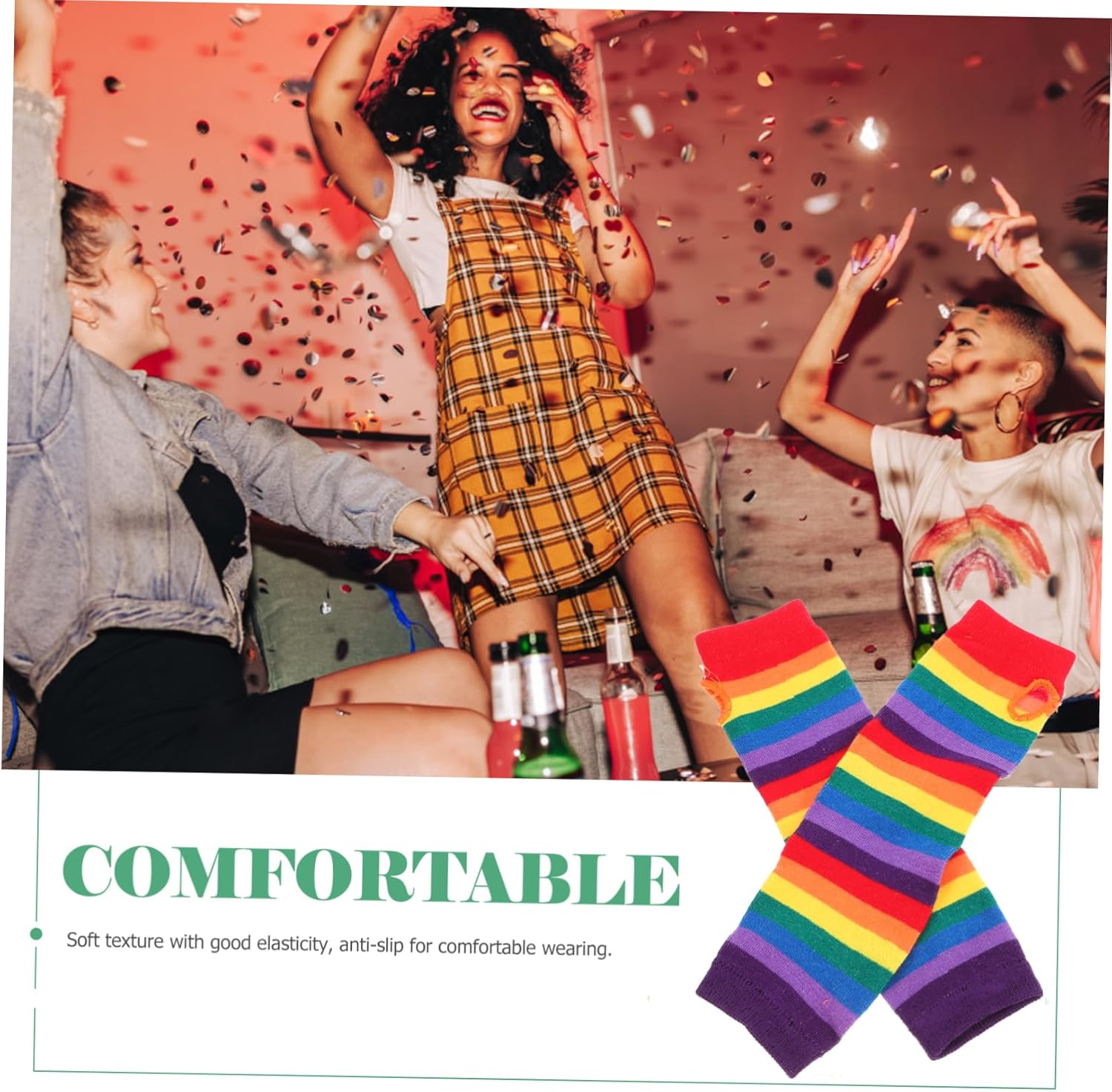 BestYash Rainbow Stripes Long Cuff Gloves Boys Girls Adults Comfortable