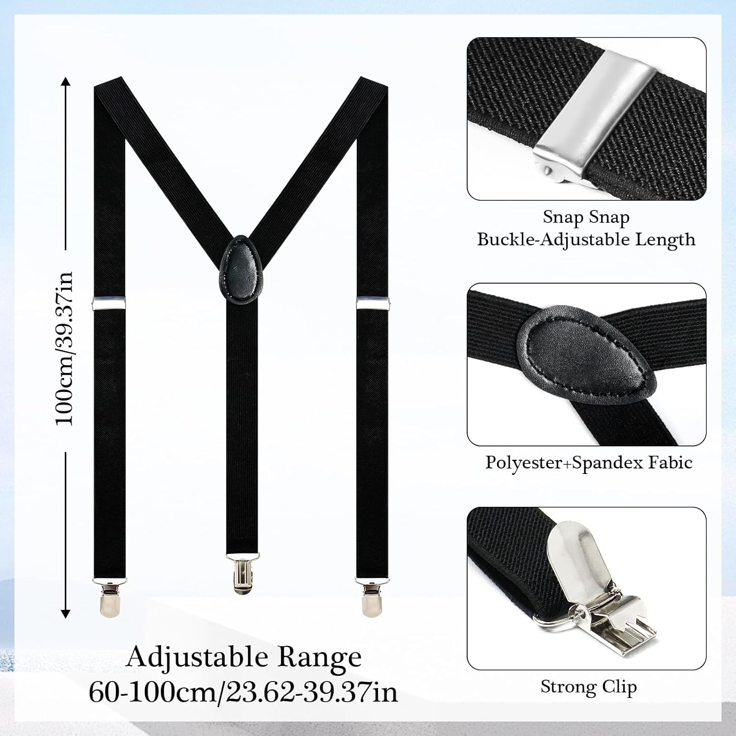 Classic 4-Piece Suspender Set for Boys - 1920s Recreation Accessories