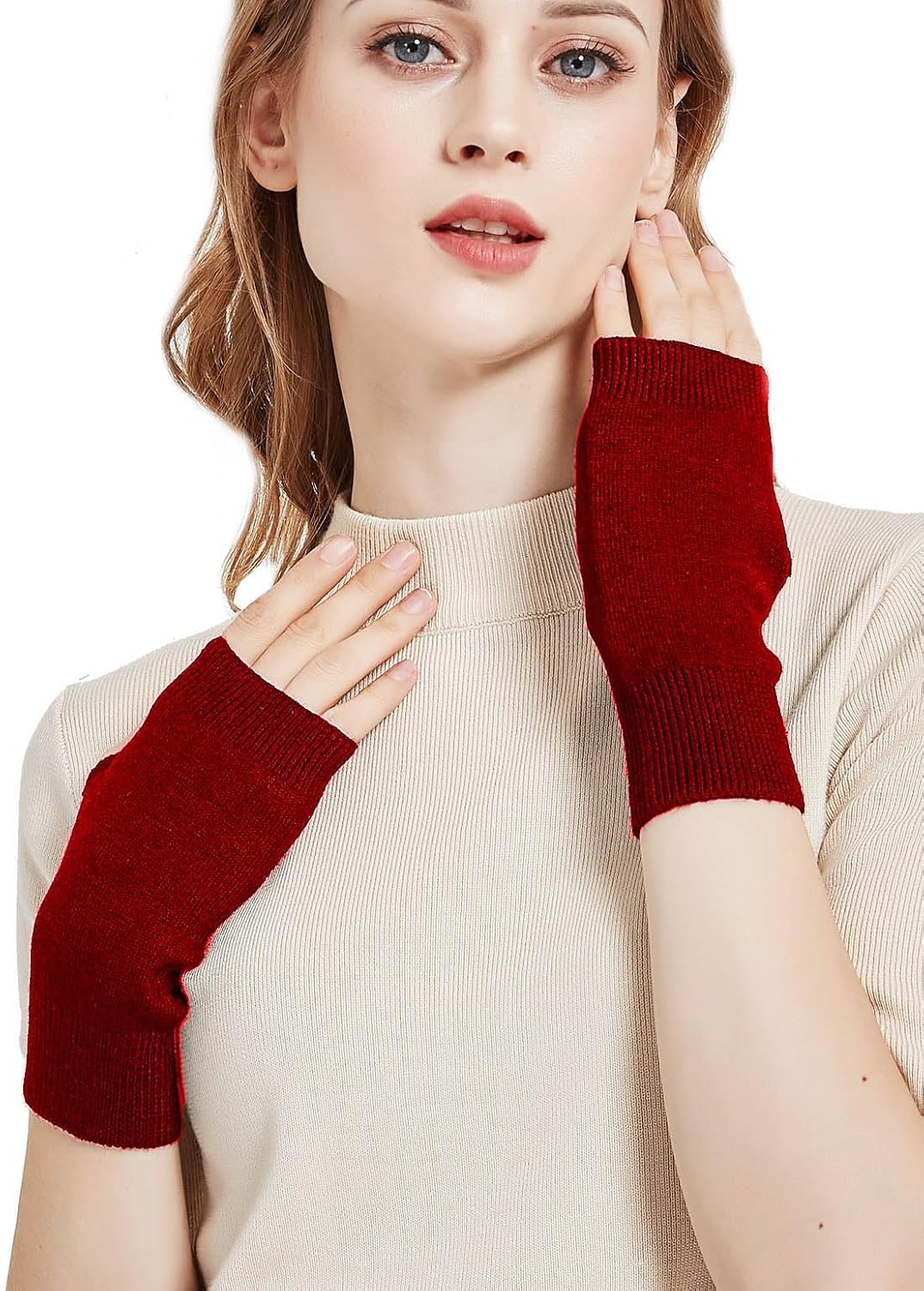 Novawo ArmWarmersPerfect for Typing Womens Soft Elastic Gloves