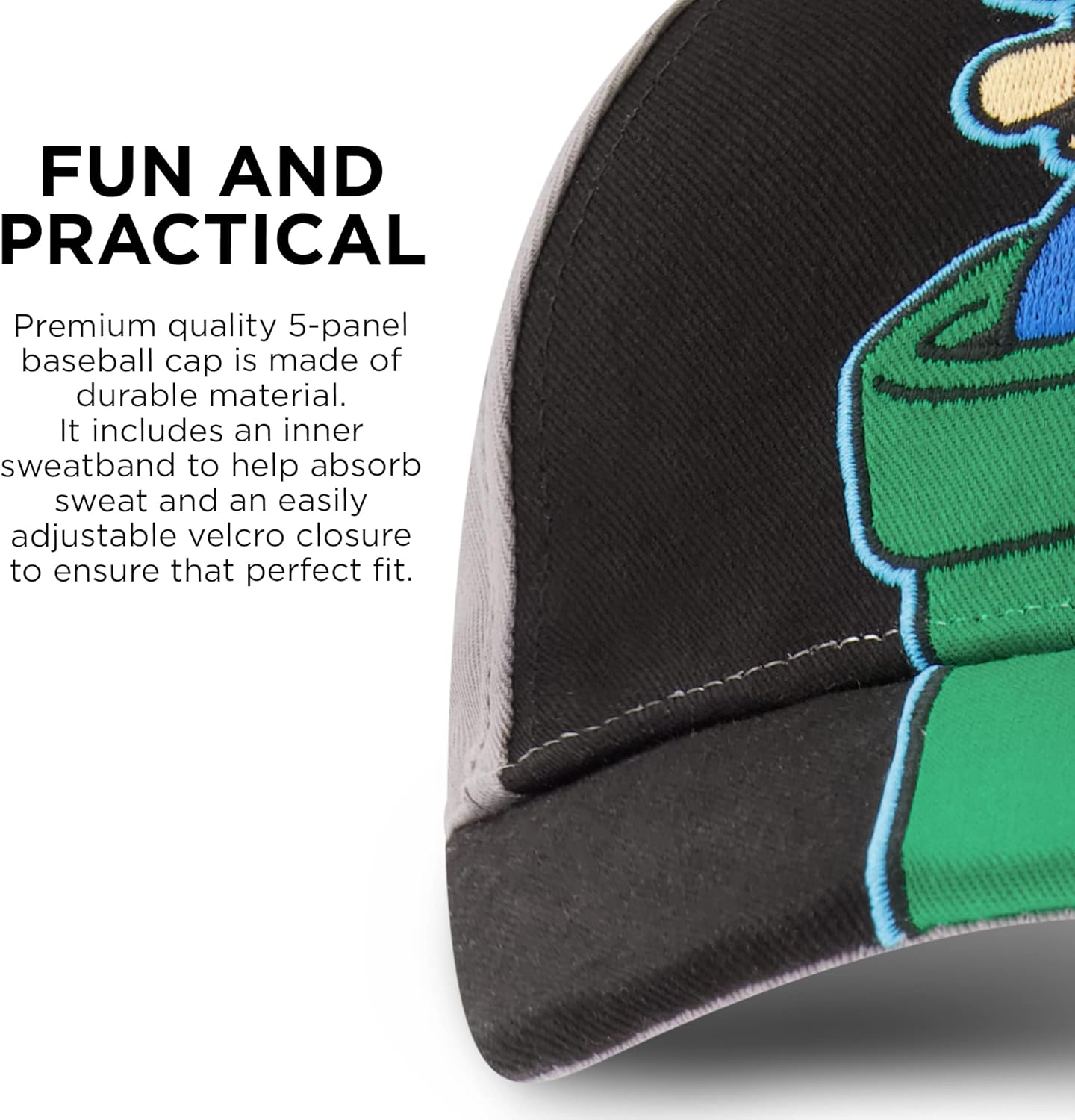 Nintendo Super Mario Cotton Baseball Cap for Boys - Adjustable Comfortable