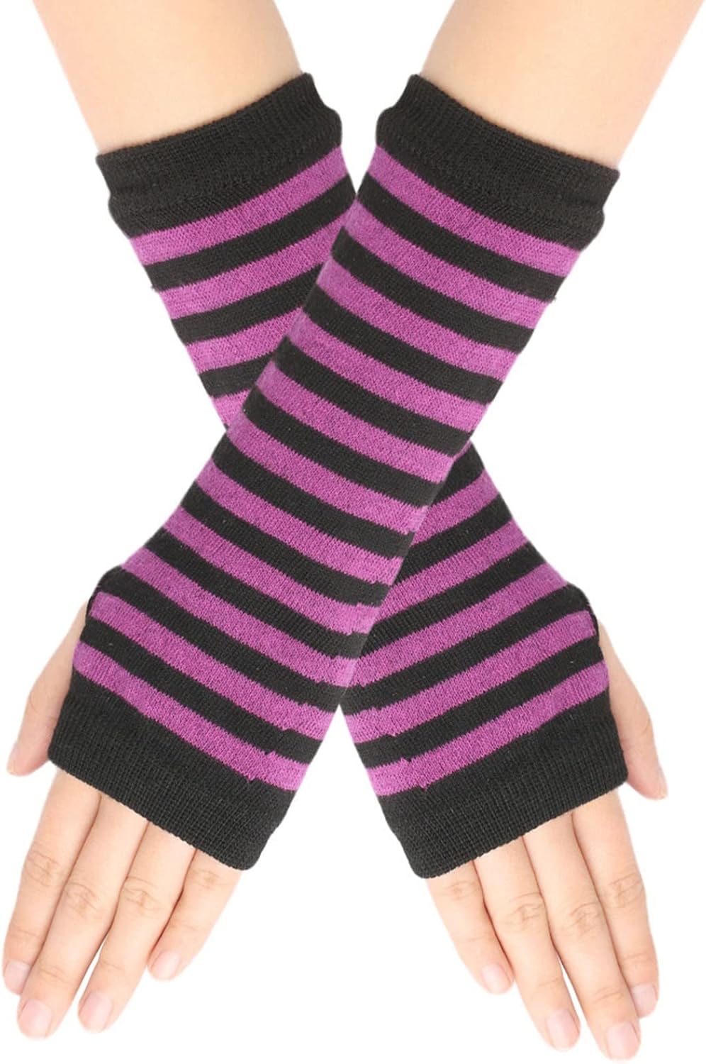 Fashionable Winter Gloves with Stripes Arm Warmer Gloves for Boys and Girls