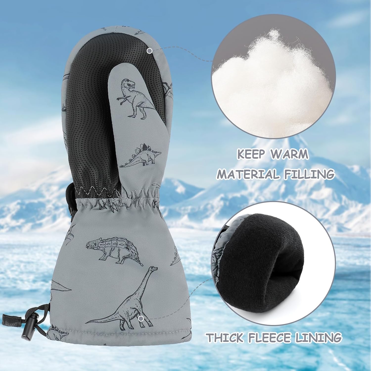 Duoyeree Waterproof Kids Mittens Gloves for Winter Snow Skiing