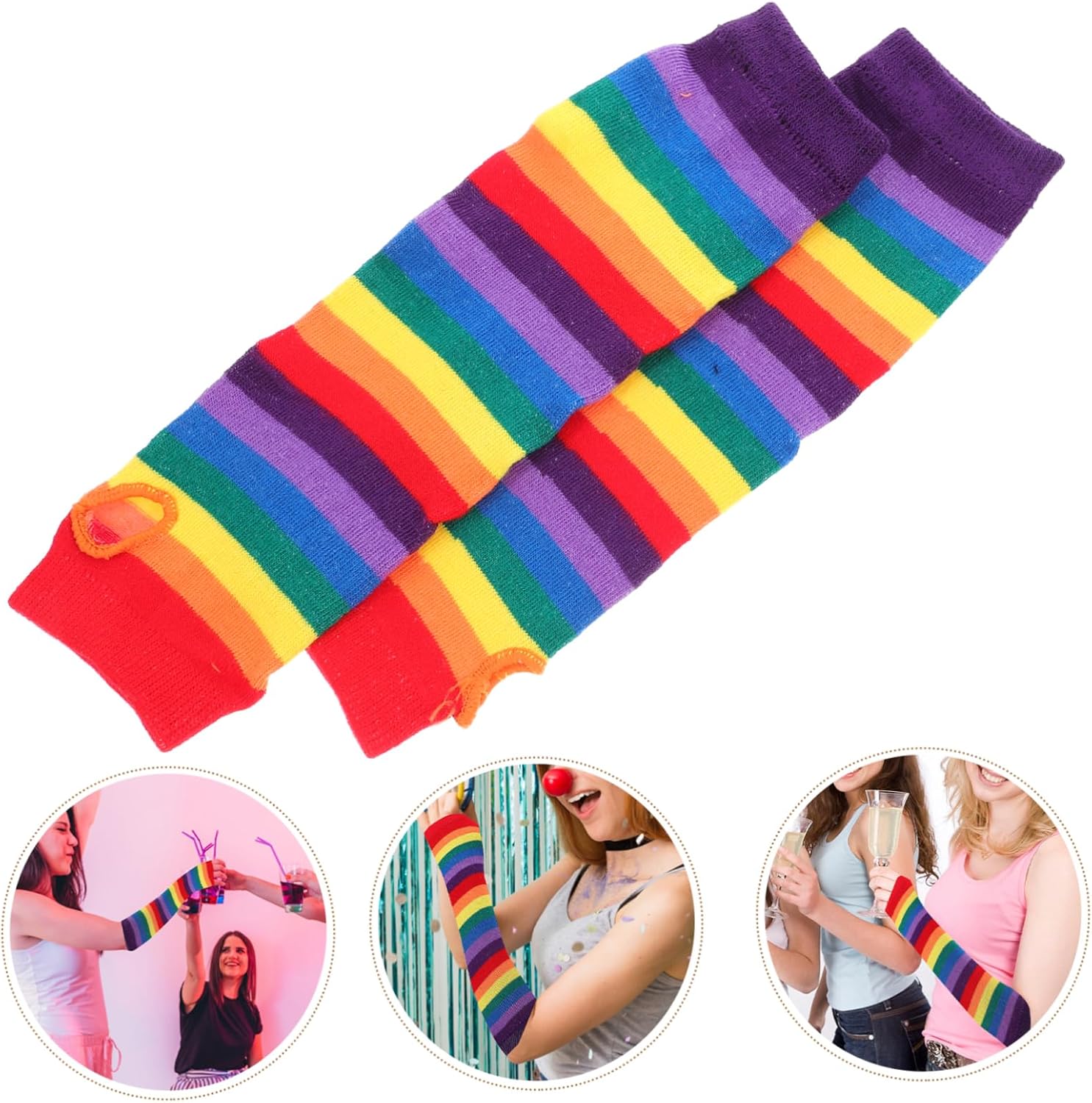 BestYash Rainbow Stripes Long Cuff Gloves Boys Girls Adults Comfortable