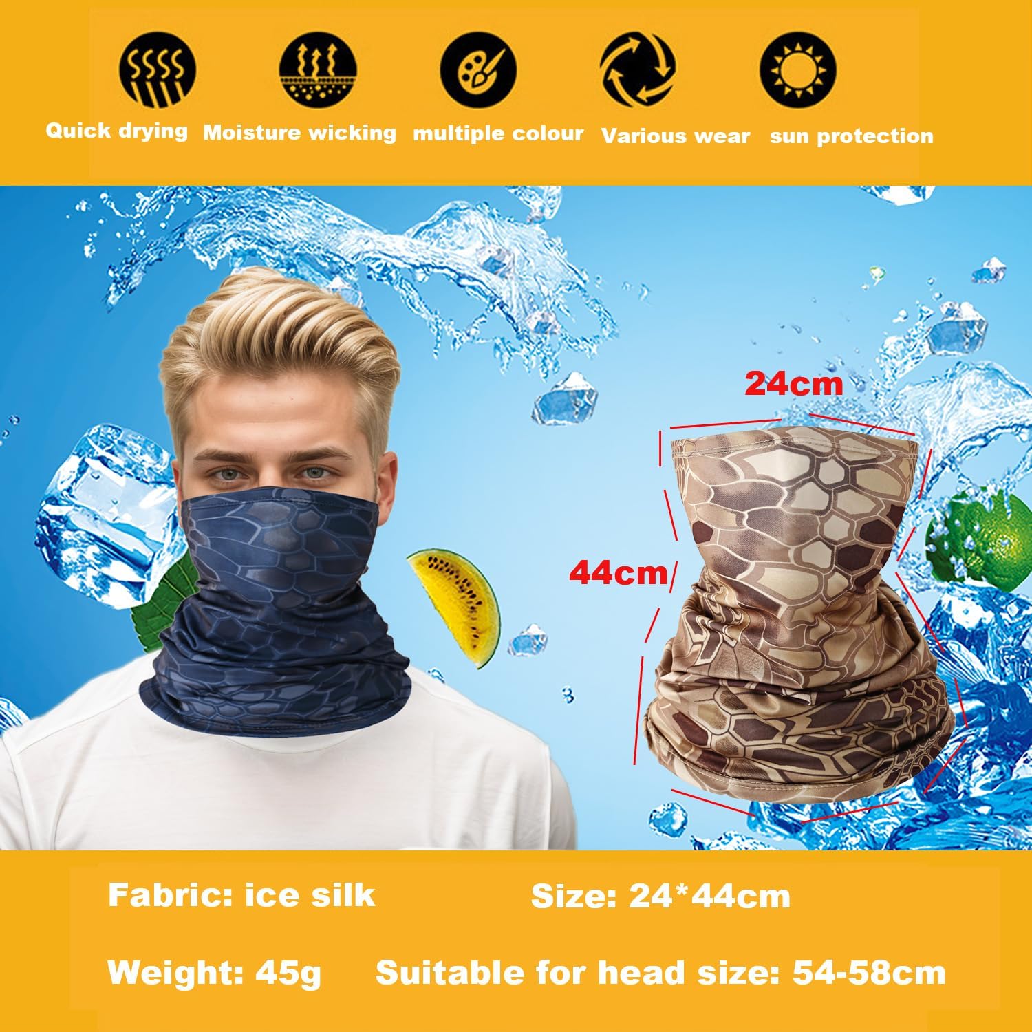 LJDJ Headwear Balaclava Mask 4 Pack Neck Gaiter Bandana Face Cover