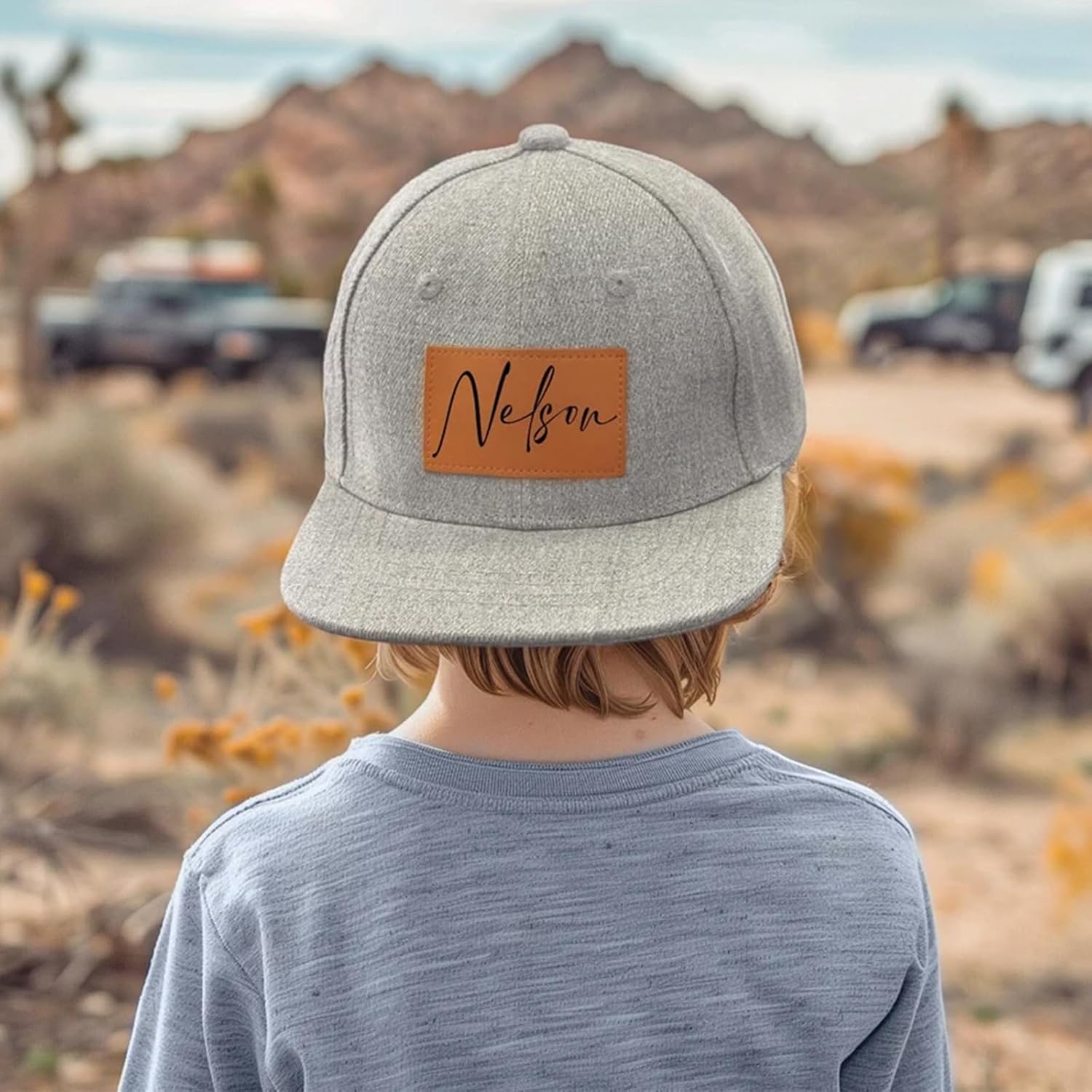 Handmade Custom Toddler Leather Patch Hats - Personalized Dad And Me Accessories