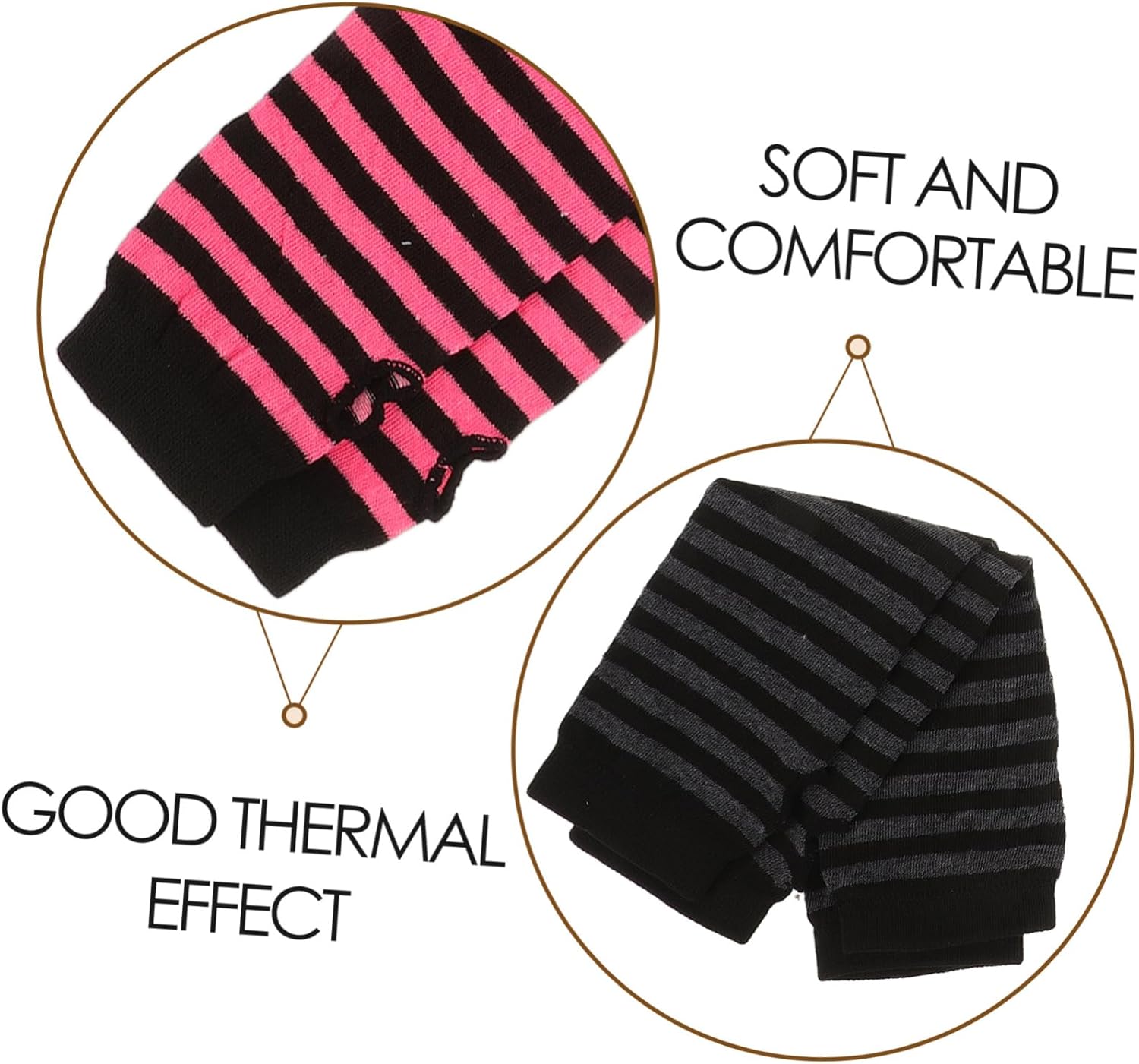 Fashionable Winter Gloves - Cute Striped Fingerless Arm Warmers for Women