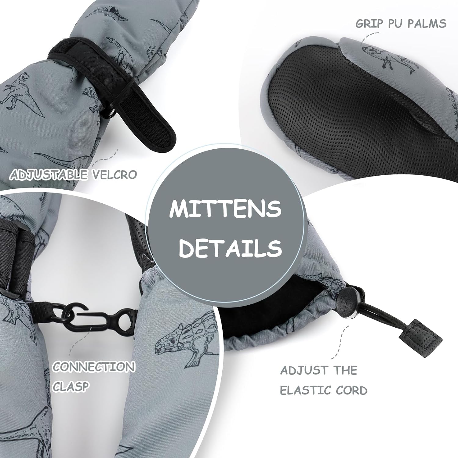 Duoyeree Waterproof Kids Mittens Gloves for Winter Snow Skiing