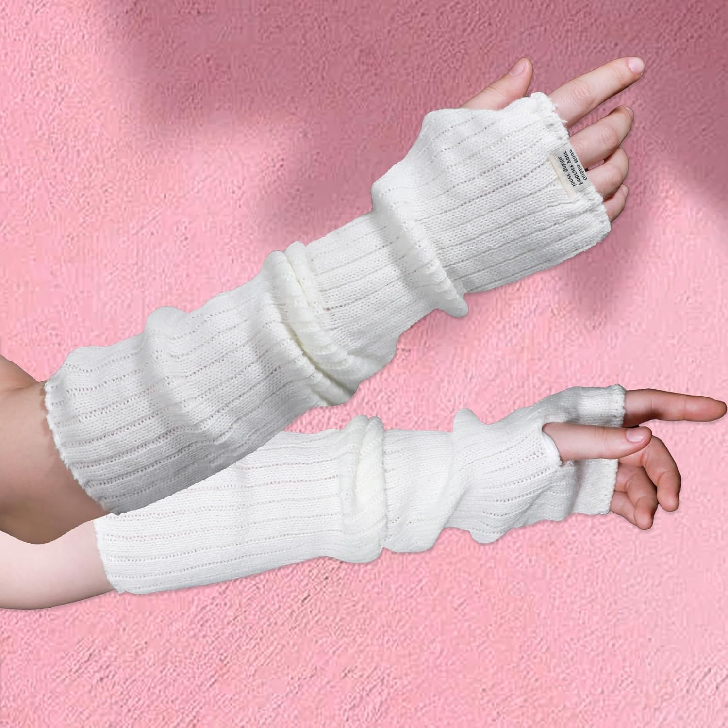 Psyqtsuary Y2K Arm Warmers Stretchy Fingerless Gloves for Women