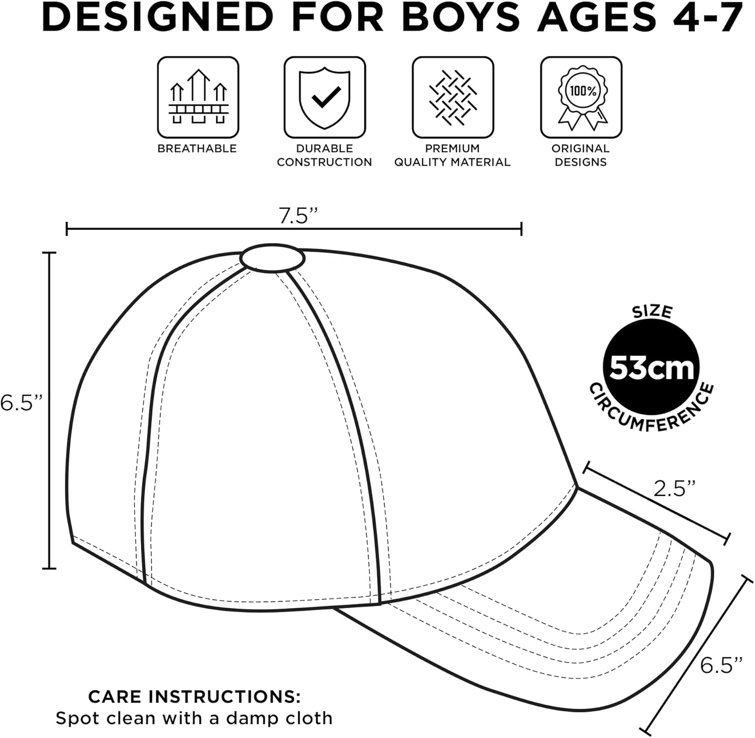 Nintendo Super Mario Cotton Baseball Cap for Boys - Adjustable Comfortable