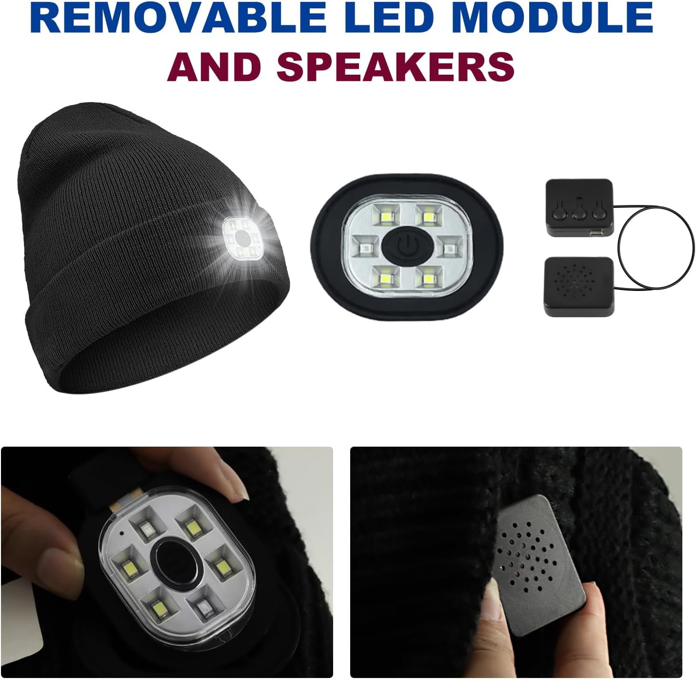 Spevert Unisex LED Bluetooth Beanie with Light