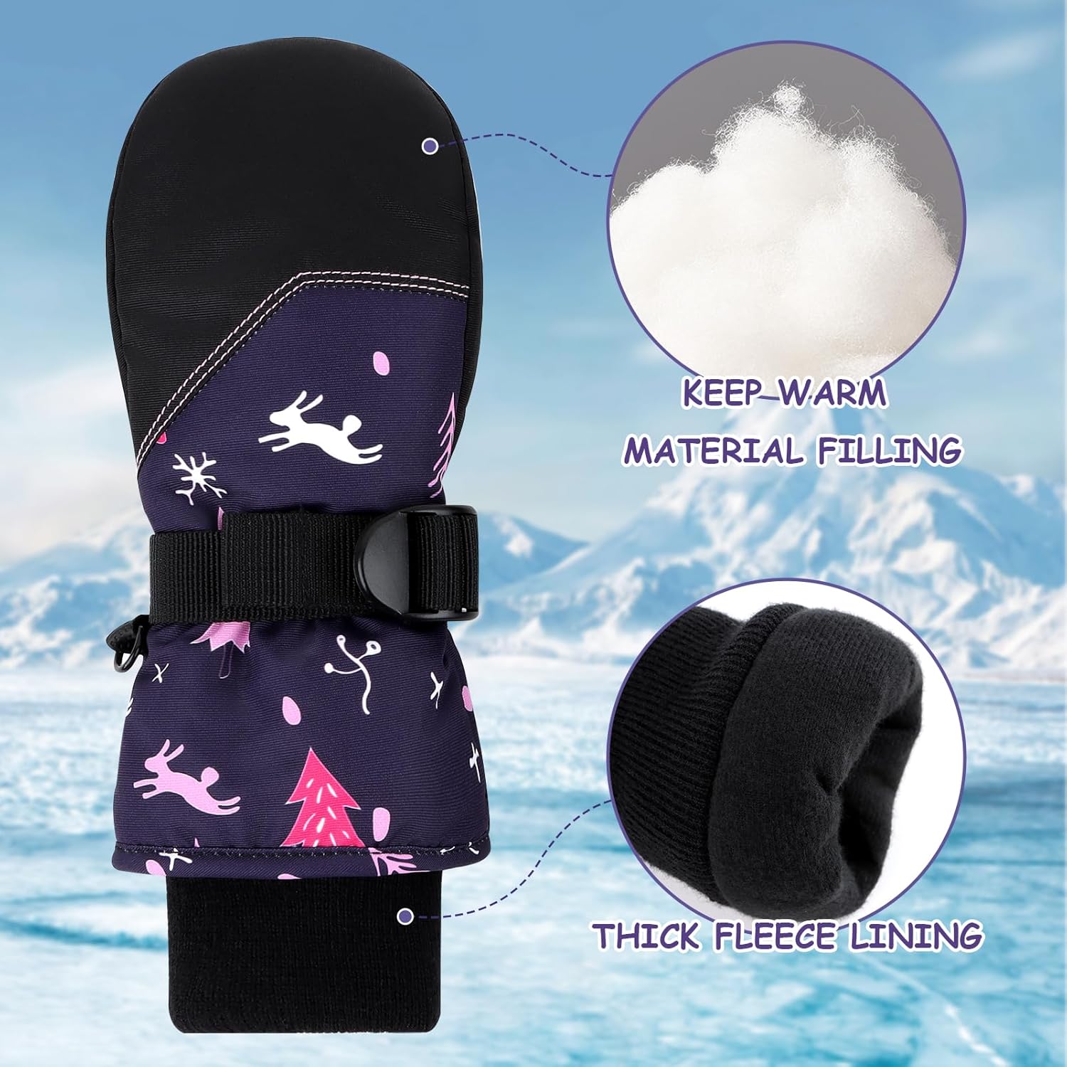 Waterproof Kids Gloves - Durable Cozy for Winter Sports