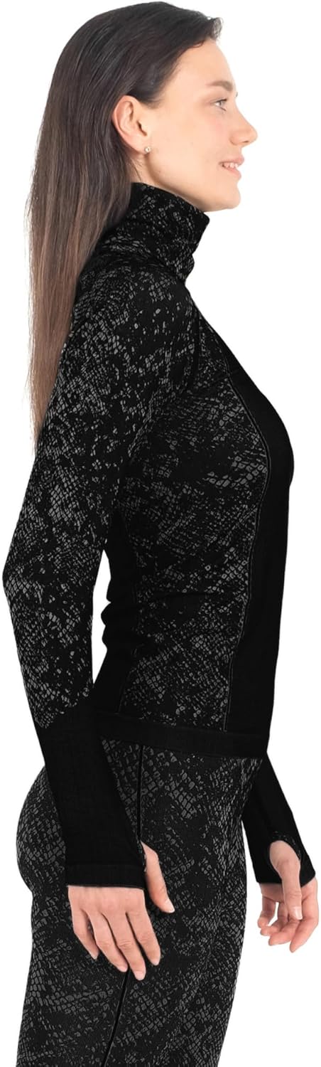 Kinda Womens Thermal Bottoms Top Set with Ski Mask Gray Camo