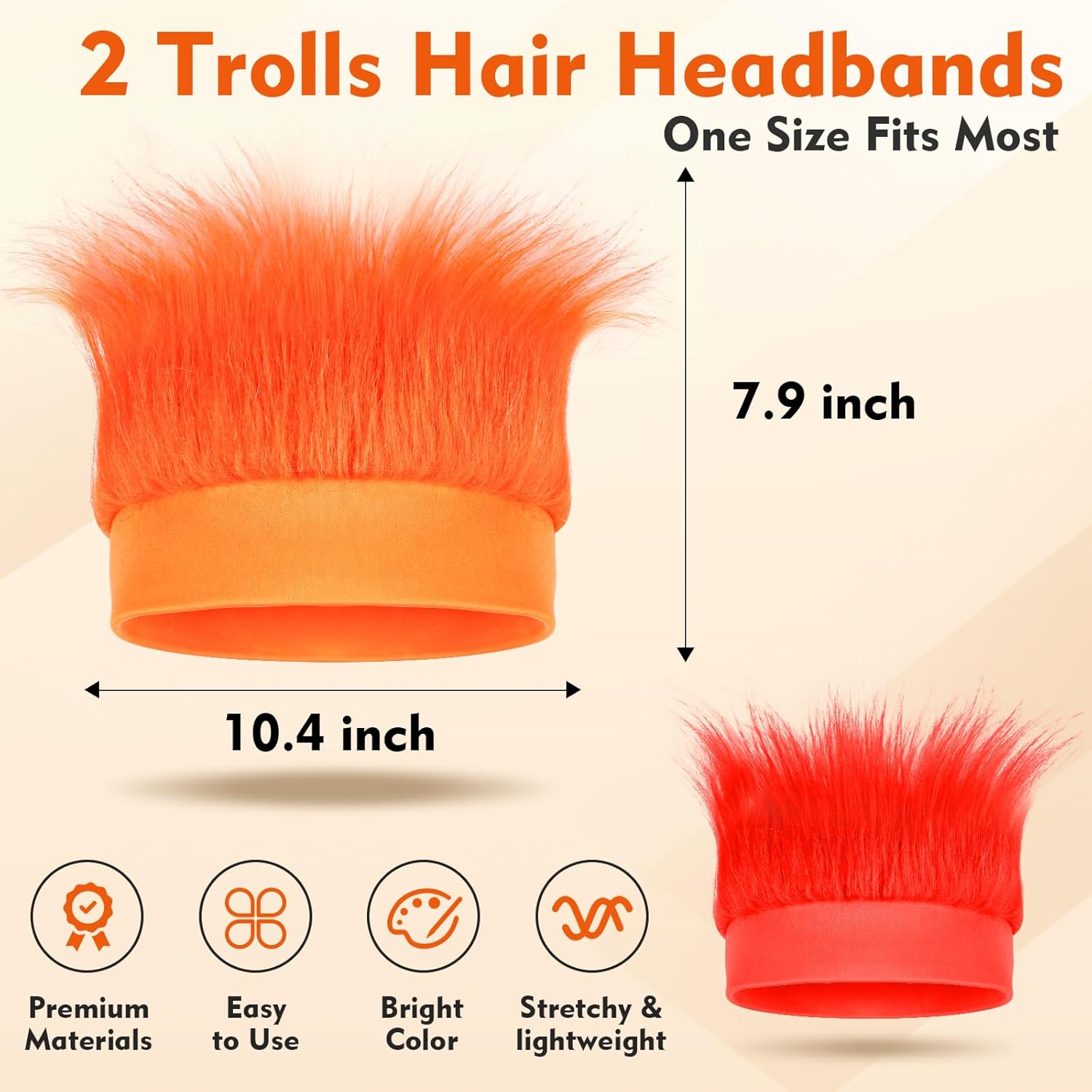 Curly Troll Headband Fun Party Accessories for Adults and Teens