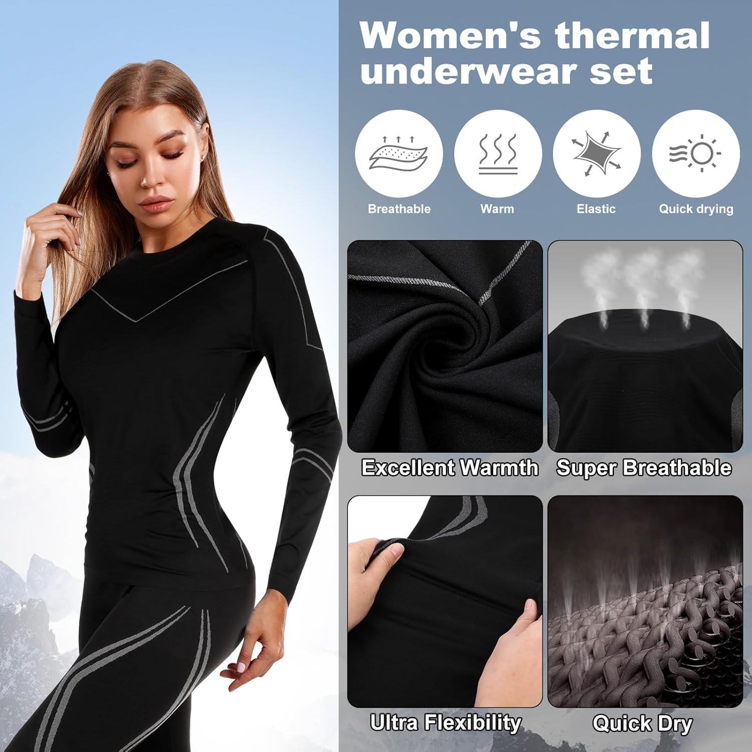 Comfort Warm 2-Pack Thermal ski underwear for Women