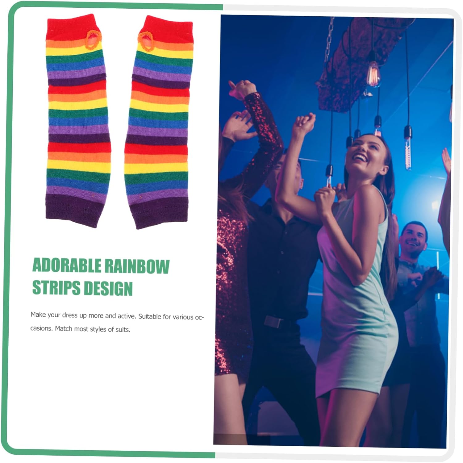 BestYash Rainbow Stripes Long Cuff Gloves Boys Girls Adults Comfortable
