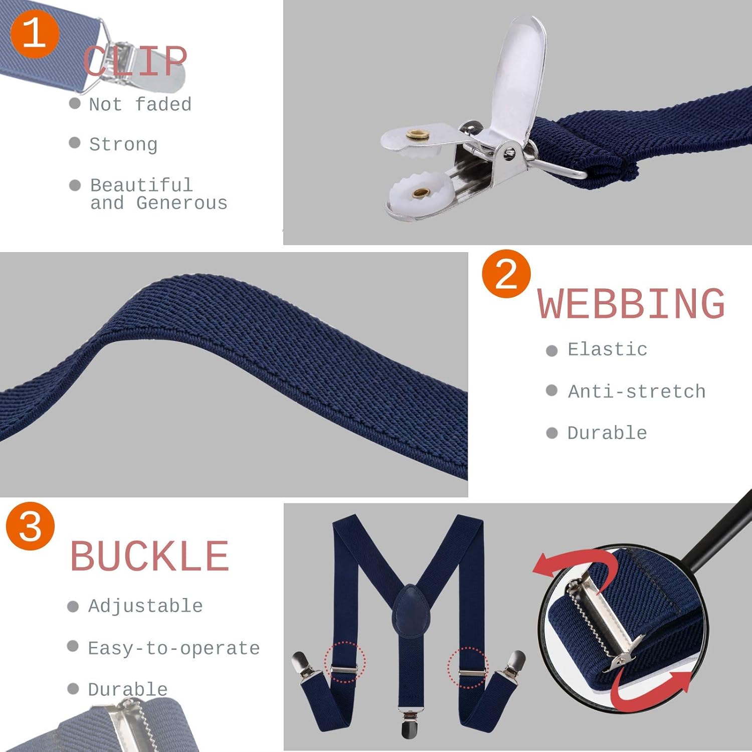 WELROG Kids Suspender Bow Tie Sets