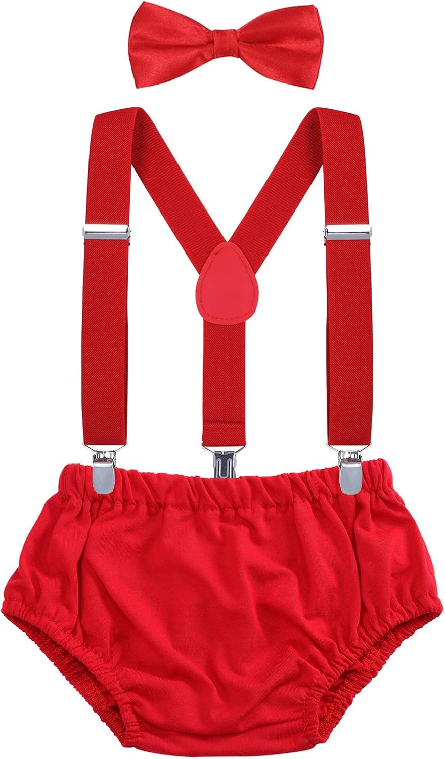 AWAYTR Baby Boys First Birthday Suspenders and Bow Tie Set
