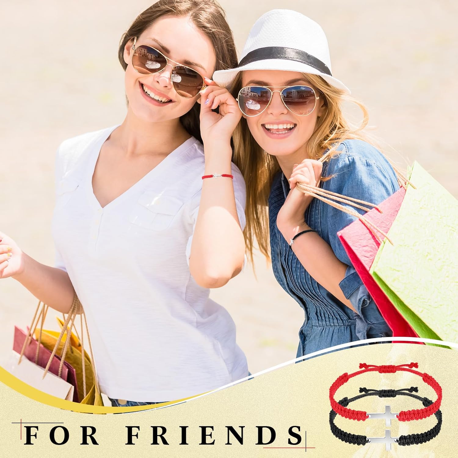 Adjustable Friendship Cross Bracelet