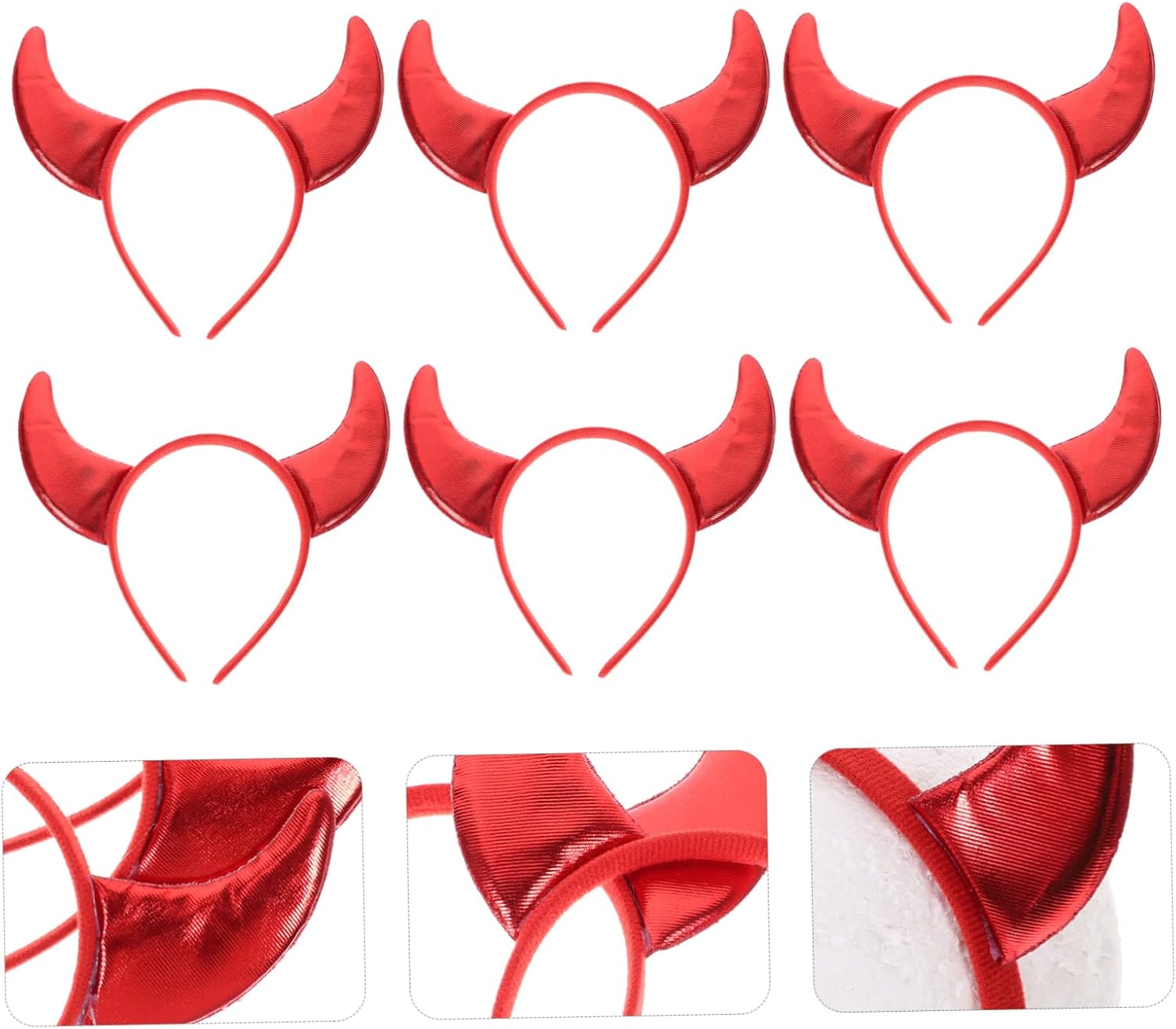 5sets Glitter Devil Horn Headband Halloween Costume Accessory