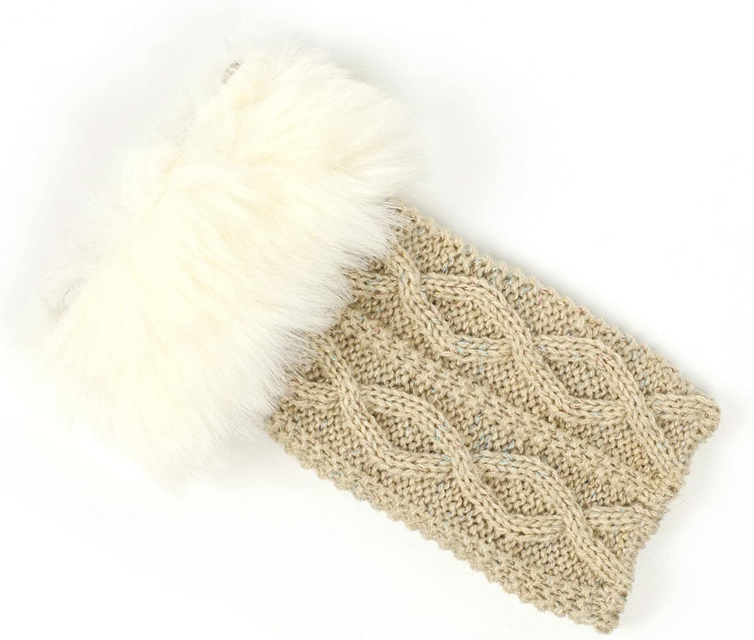 Furry Knitted glove set for Women - Winter Arm Warmers Hand Protectors
