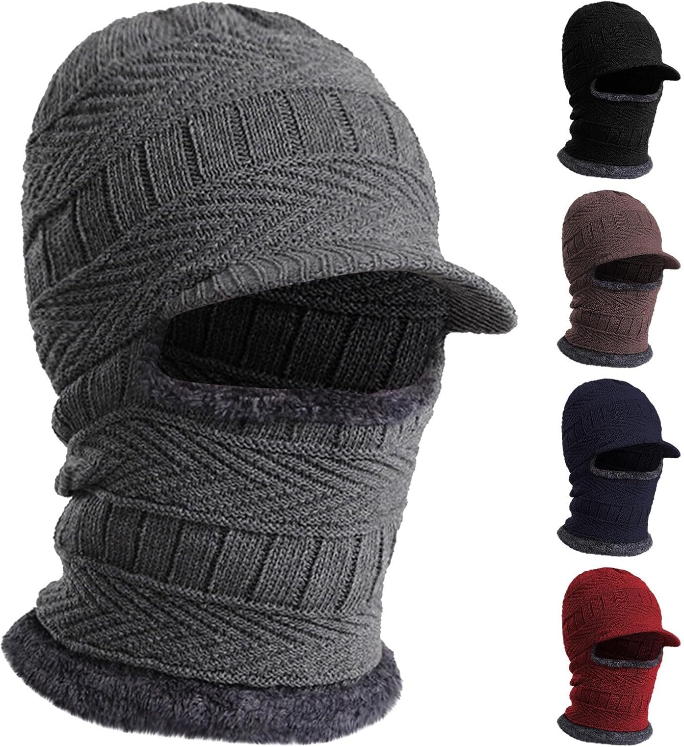 Warm and Windproof Balaclava Ski Mask Warmer Fleece Adjustable Cap for Women