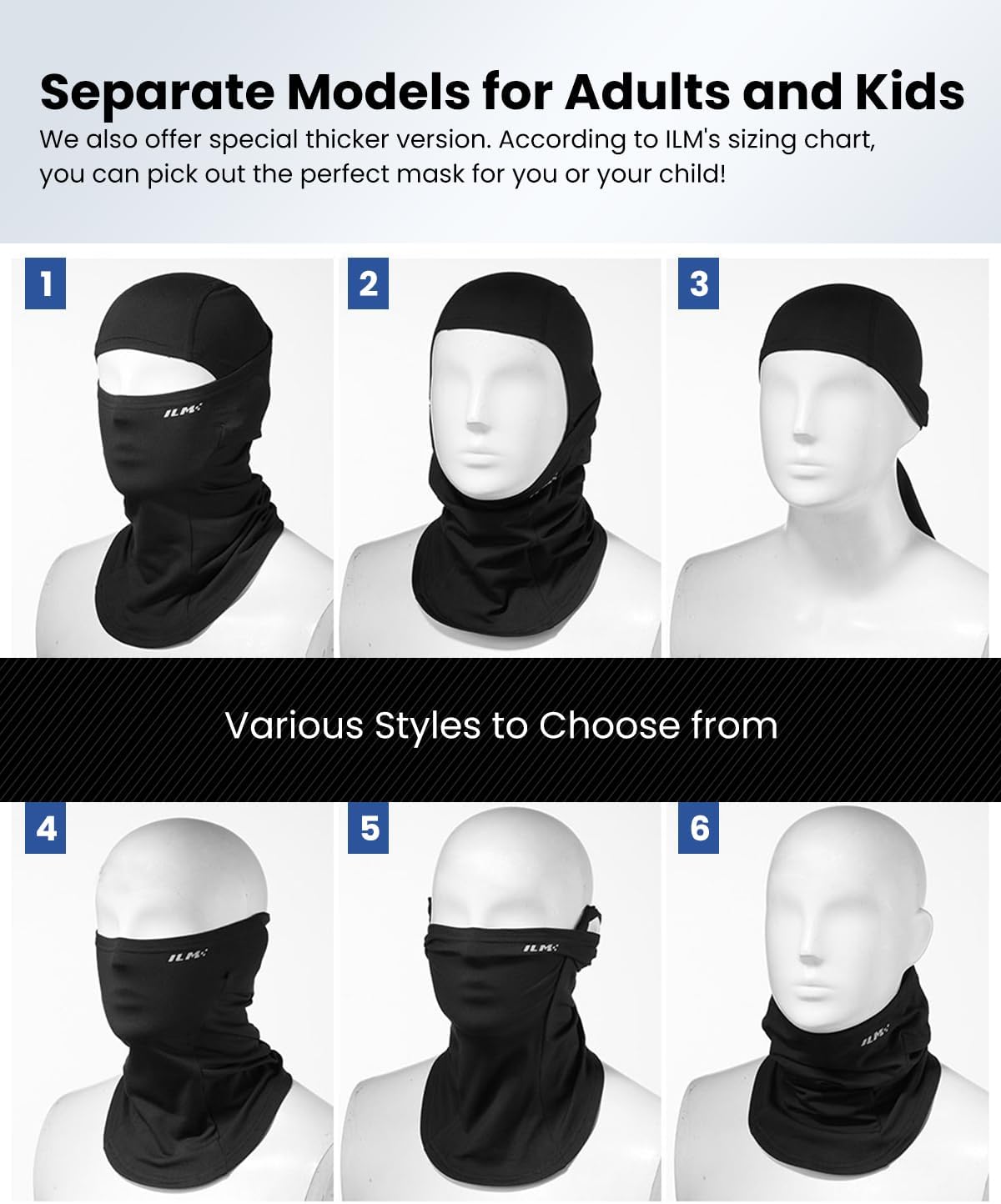 ILM Ski Balaclava Face Mask Model FM01