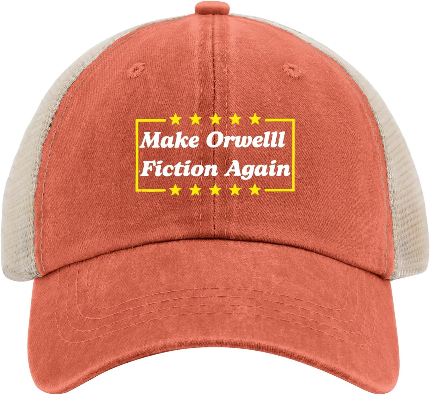 Make Orwelll fiction again Mens funny trucker hat