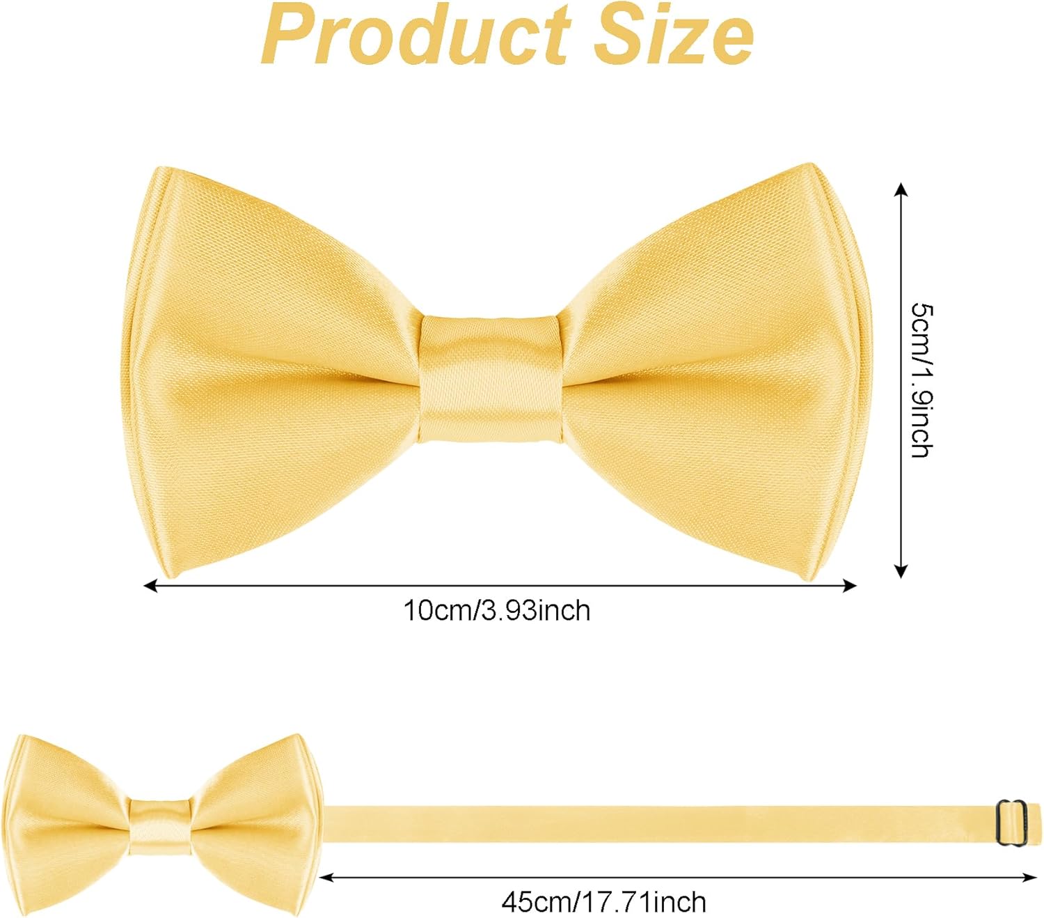 Boys Soft Adjustable Bow Tie Solid Color Satin