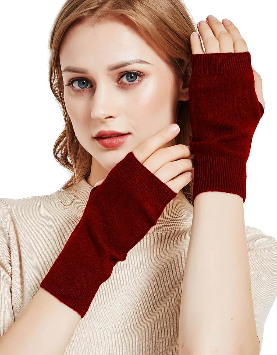 Novawo ArmWarmersPerfect for Typing Womens Soft Elastic Gloves