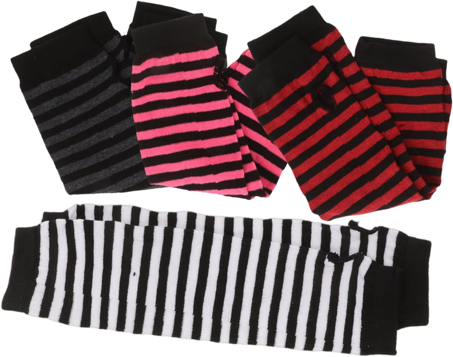 BESPORTBLE Women Fingerless Mittens Arm Warmers with Striped Design