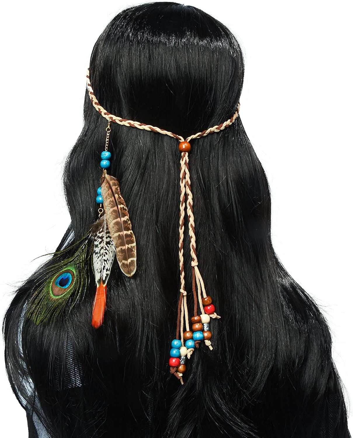 OBMWANG Boho Feather Headband for Women and Girls