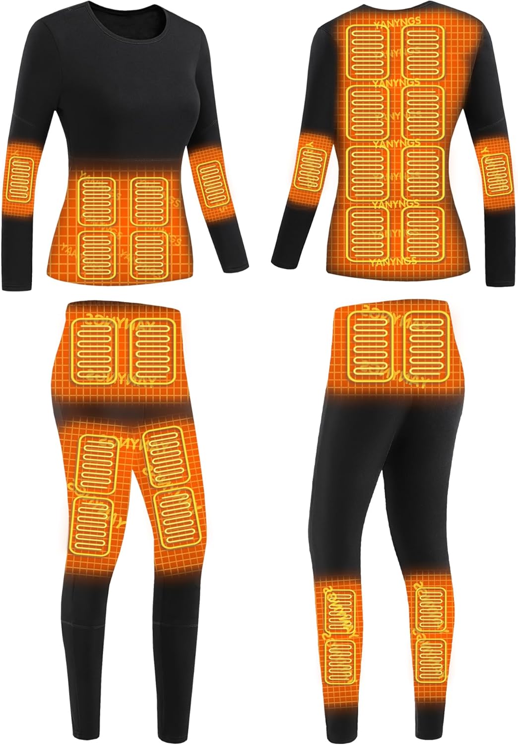 Electric Heating Thermal Underwear Set for Women Stay Warm All Season