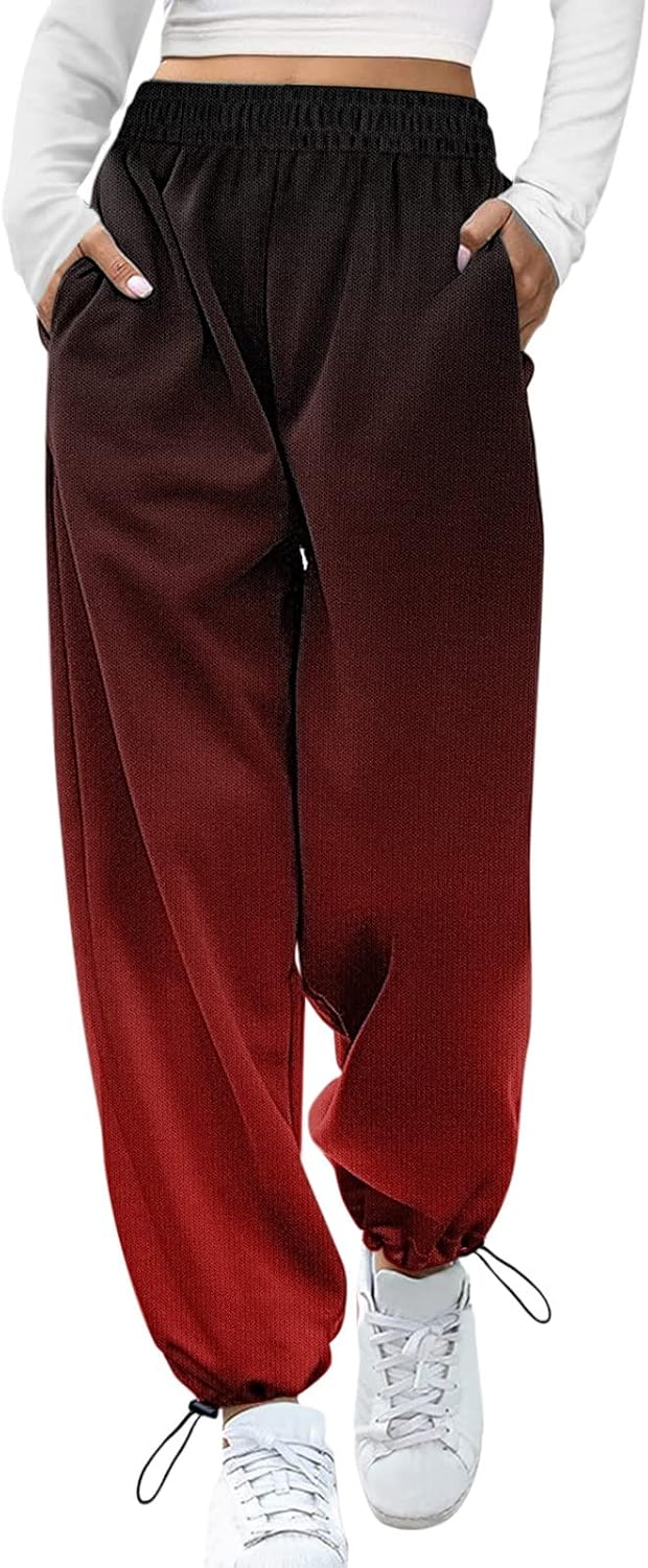 October Christmas Sweatpants for Women High Waisted Drawstring Casual Elegant sdbrld