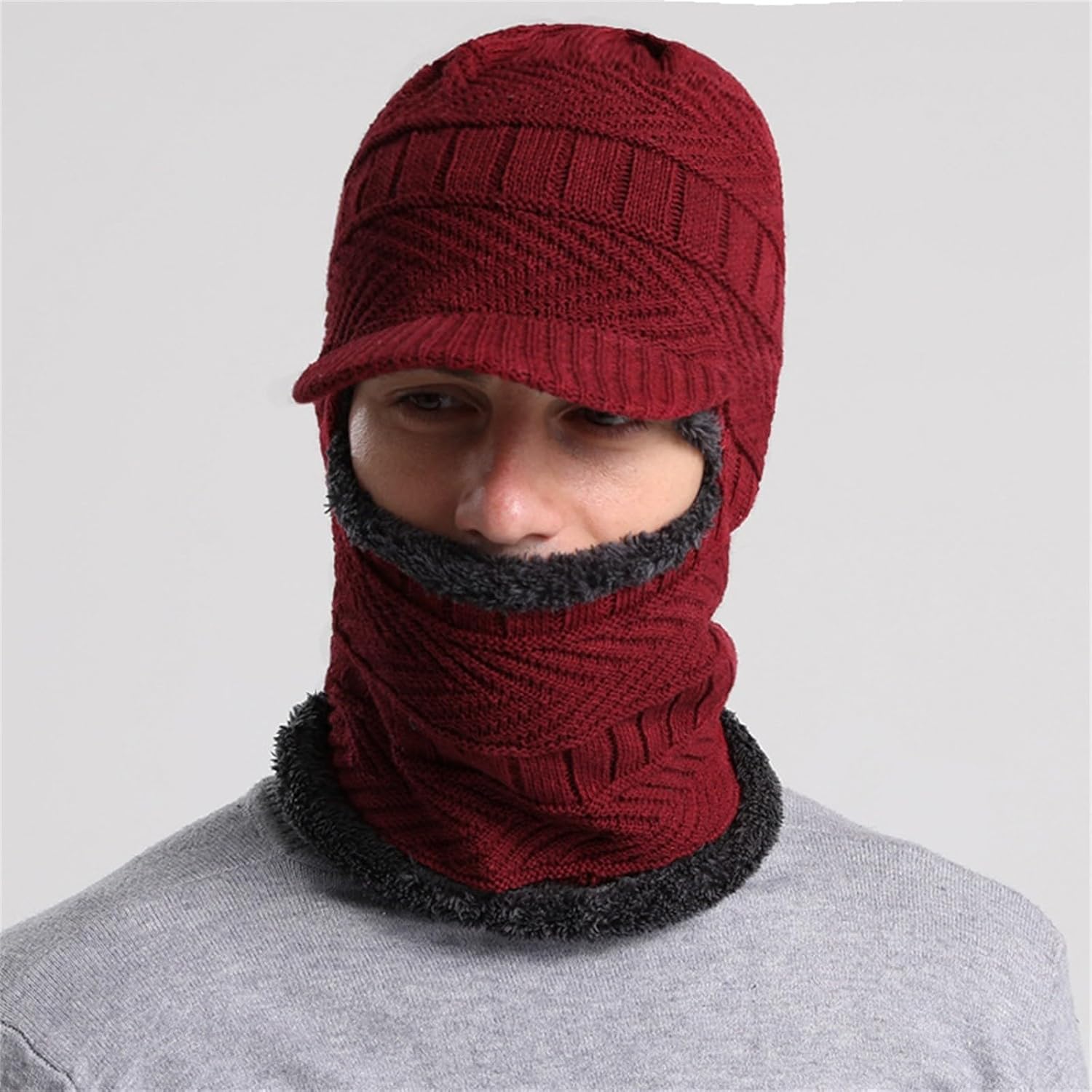 Warm and Windproof Balaclava Ski Mask Warmer Fleece Adjustable Cap for Women