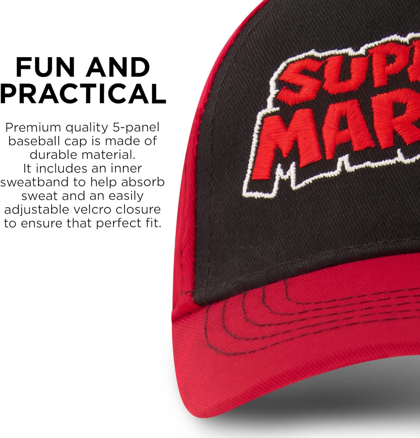 Nintendo Boys Super Mario Bros Cotton Baseball Cap 4-7