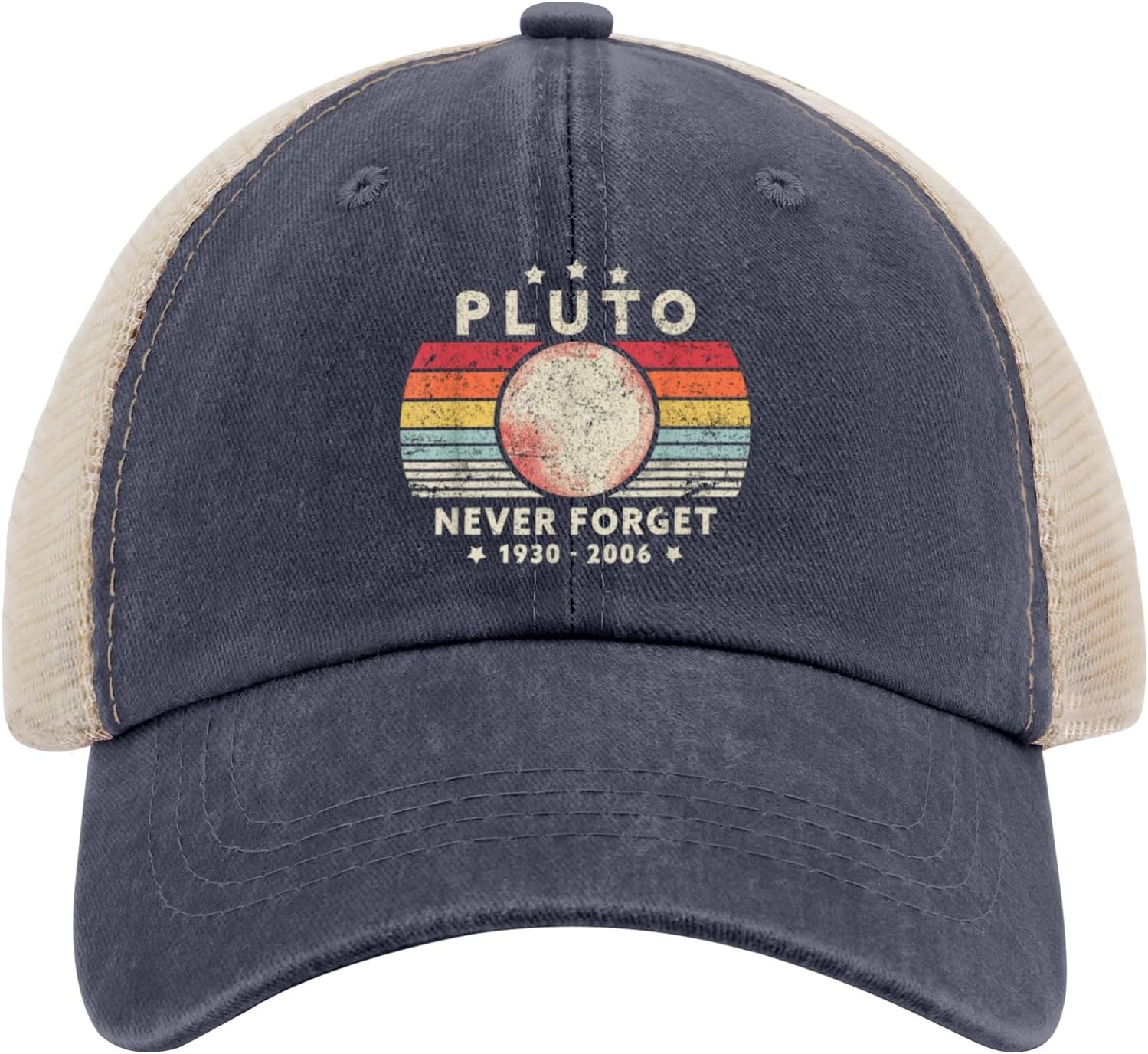 Never Forget Plutos Retro Style Funny Trucker Hat