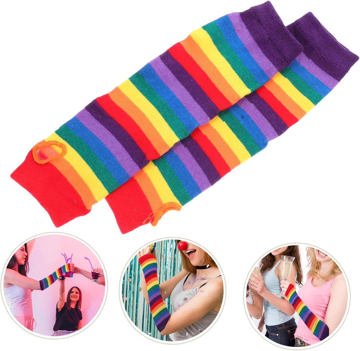 Rainbow Thigh-High Socks for Men Soft Reusable Durable