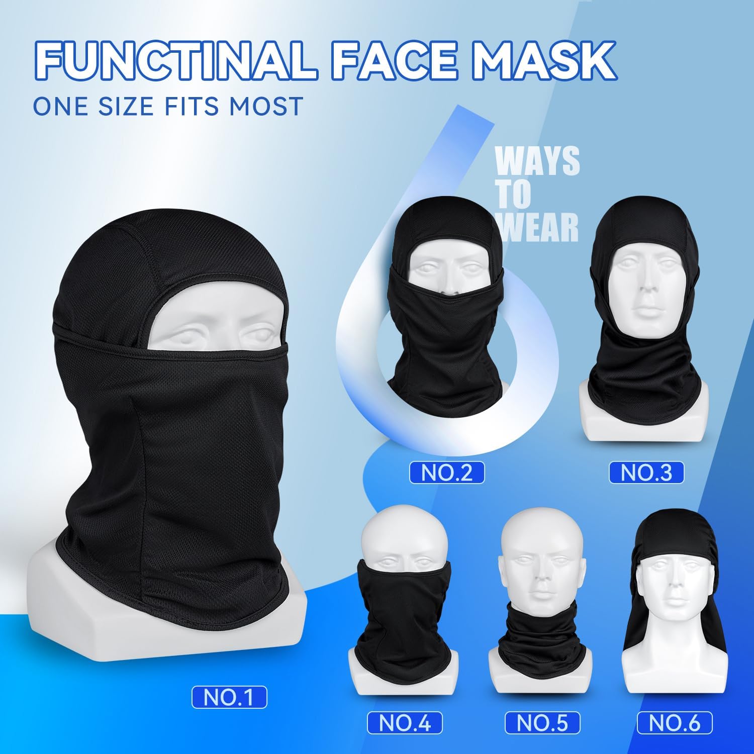 3 Pieces Balaclava Ski Mask Winter Face Cover