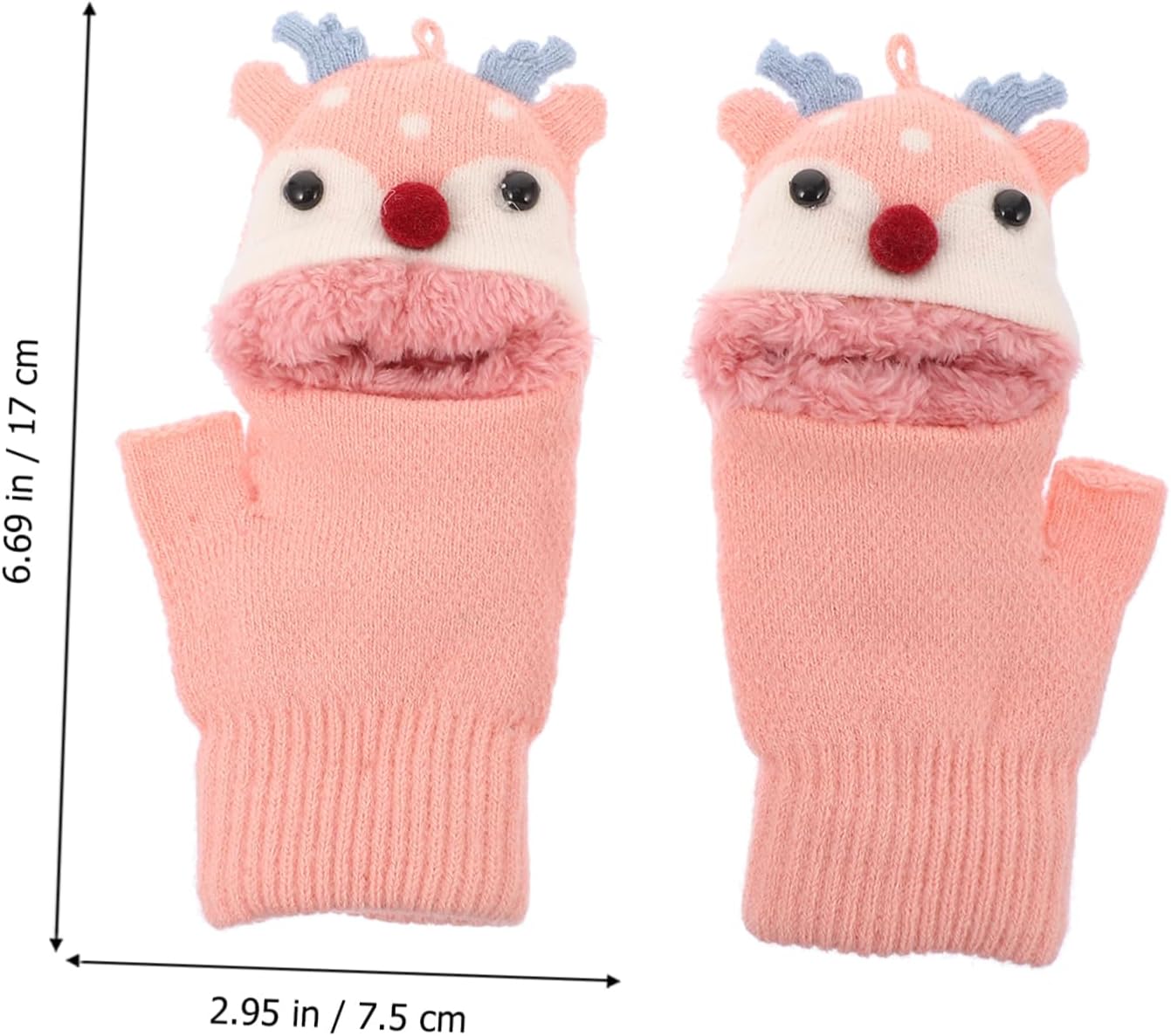 1-Pair Half Finger Woolen Gloves for Boys