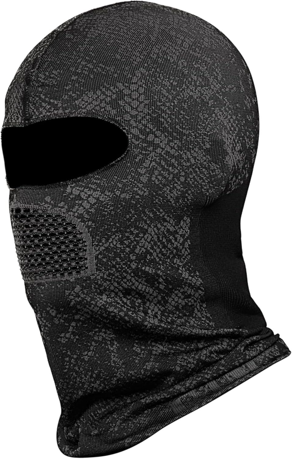 Kinda Womens Thermal Bottoms Top Set with Ski Mask Gray Camo
