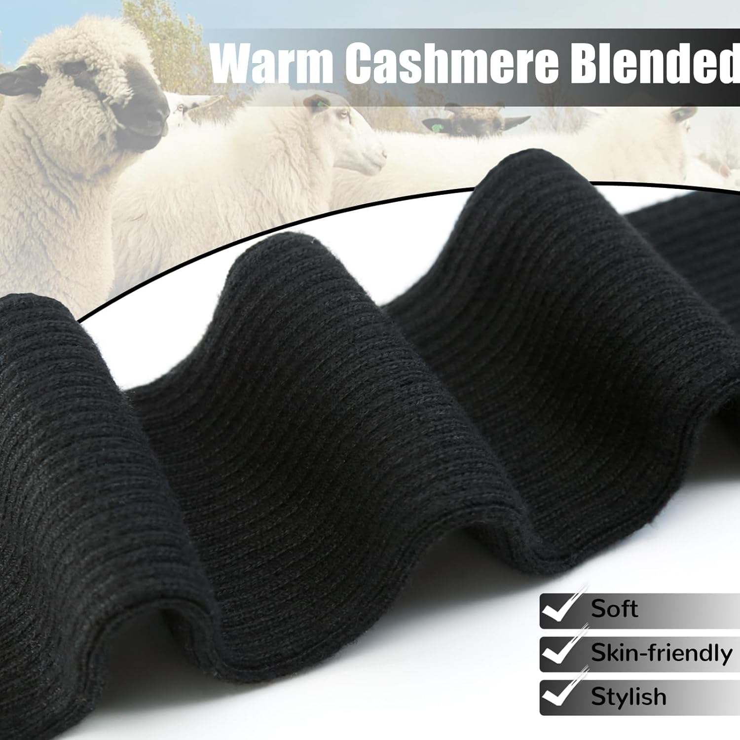 Fingerless Cashmere Soft Warm and Stretchy Womens Gloves for Cold Weather