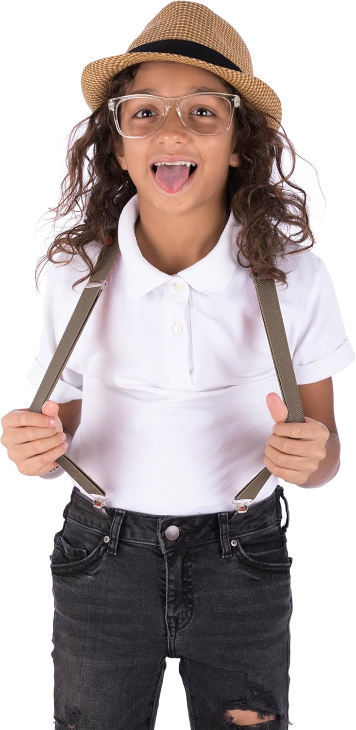 Trilece Kids Adjustable Y Back Suspenders for Boys Girls Toddlers