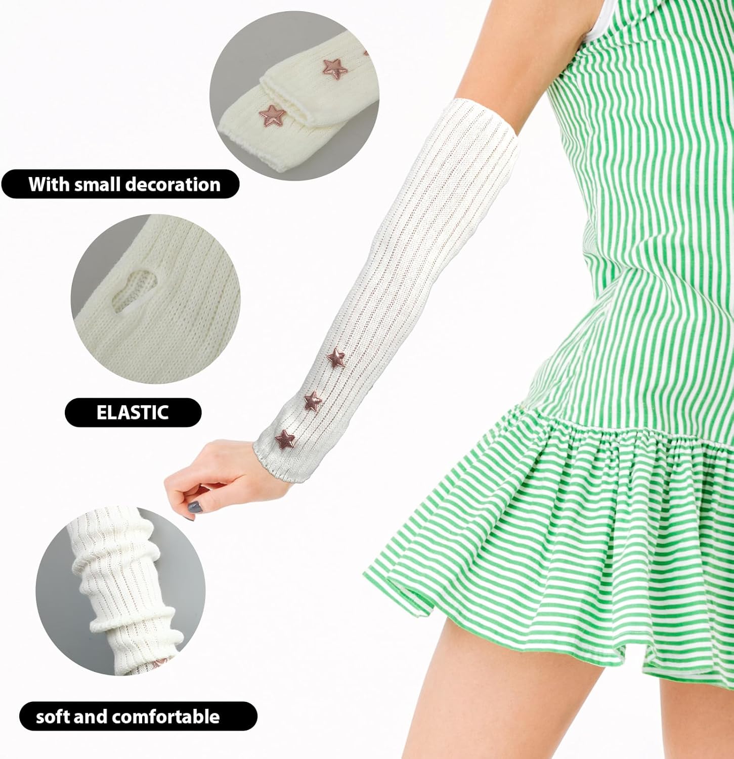 Y2K Womens Knitted ArmWarmers