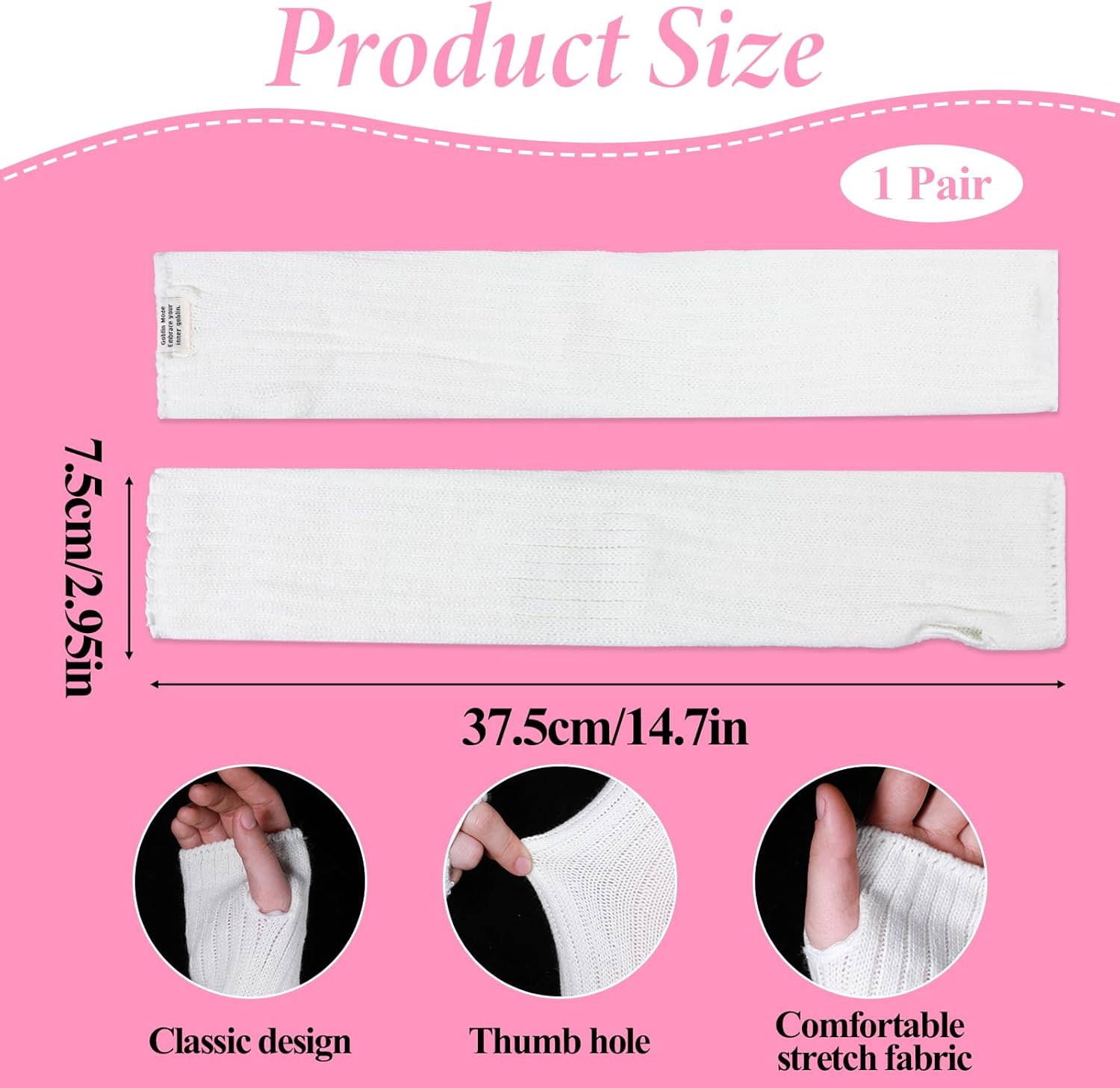 Psyqtsuary Y2K Arm Warmers Stretchy Fingerless Gloves for Women