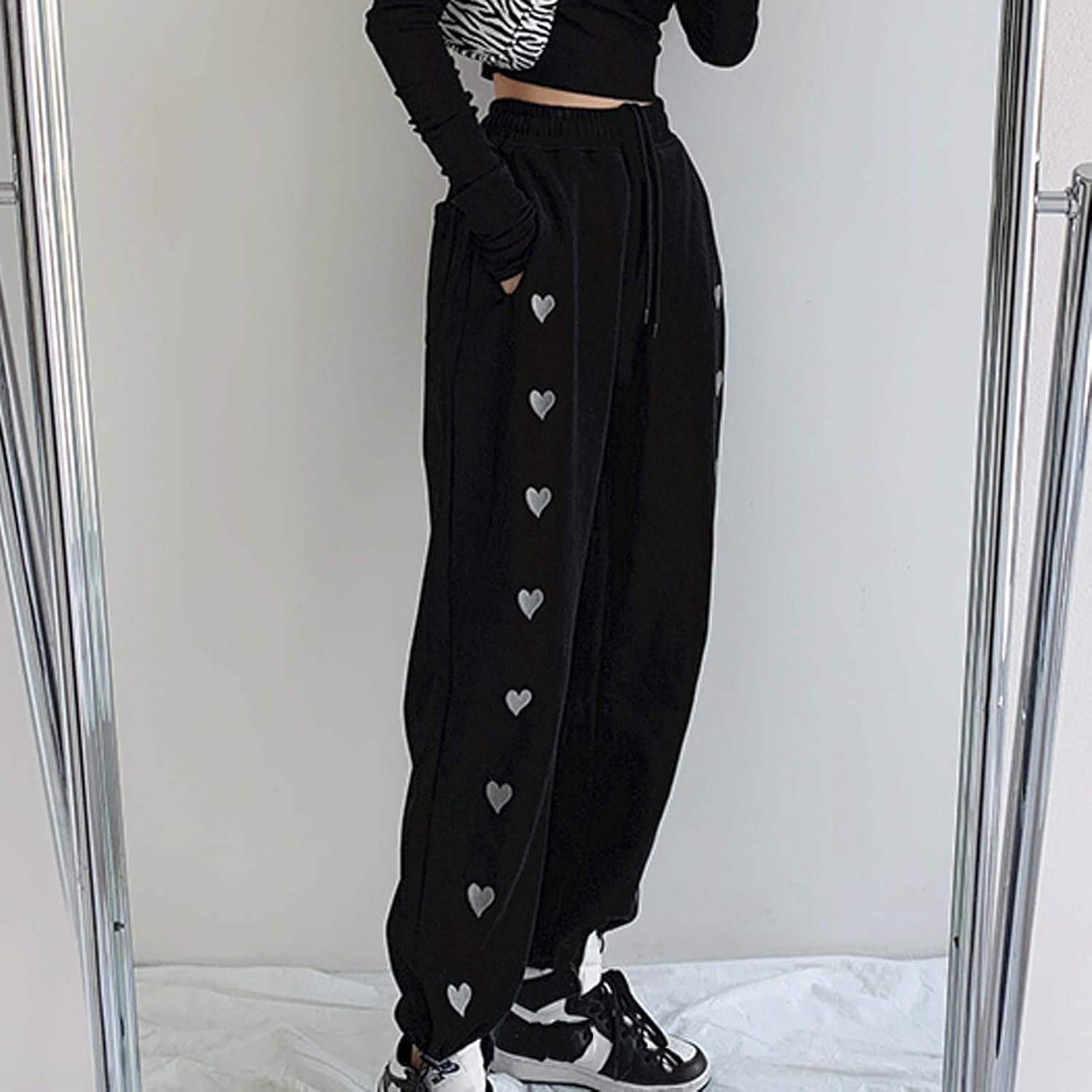 Trendy Plus Size Womens High-Waisted Jogger Sweatpants with Pockets
