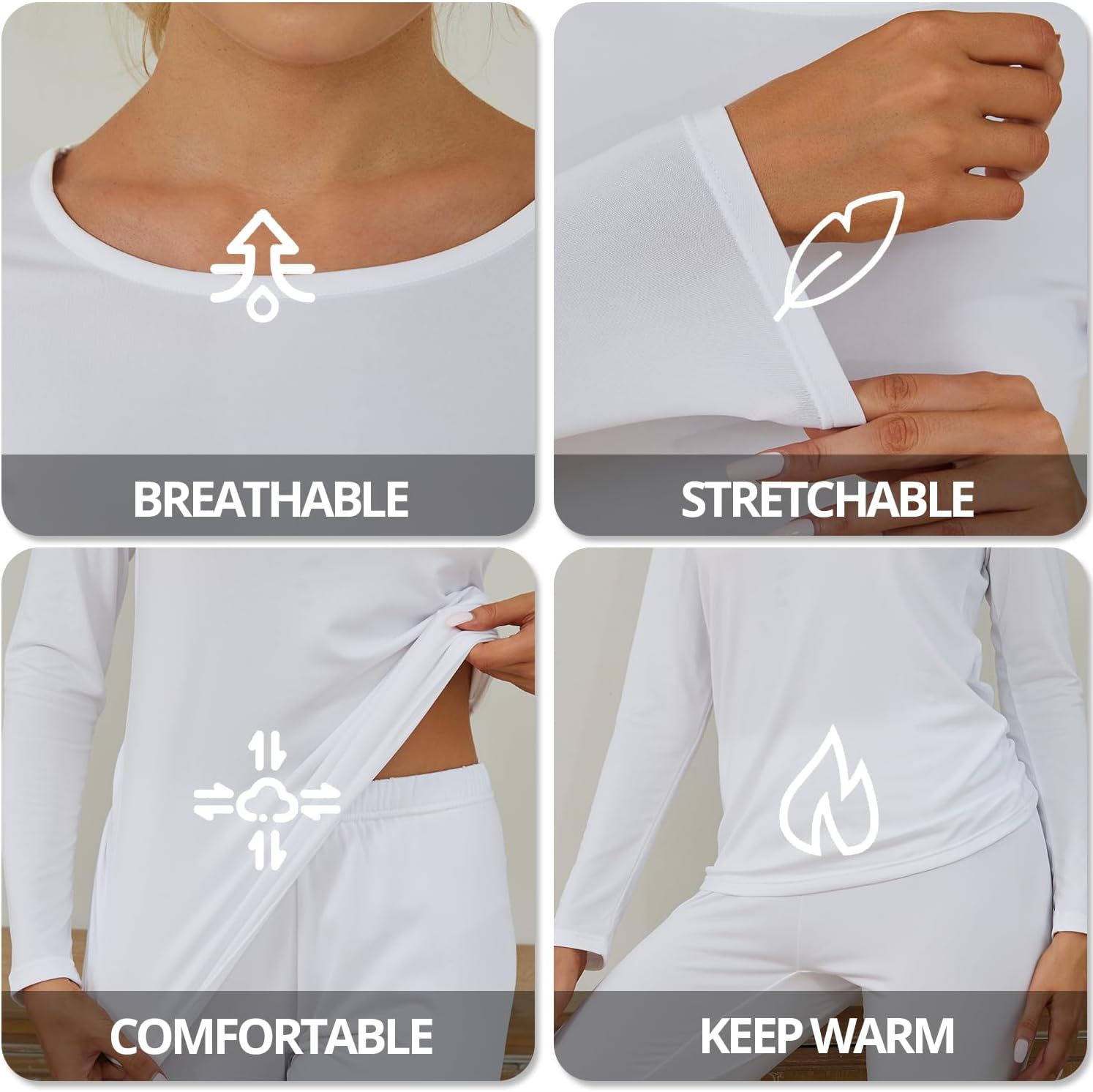 Chango Womens Lightweight Spring Base Layer Set - Beige 1 Set Per Pack XL