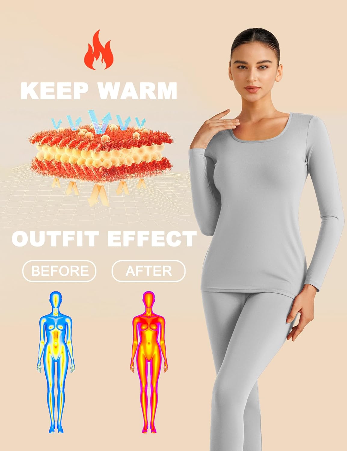 Tournesol Womens thermal set warmth and comfort at its finest