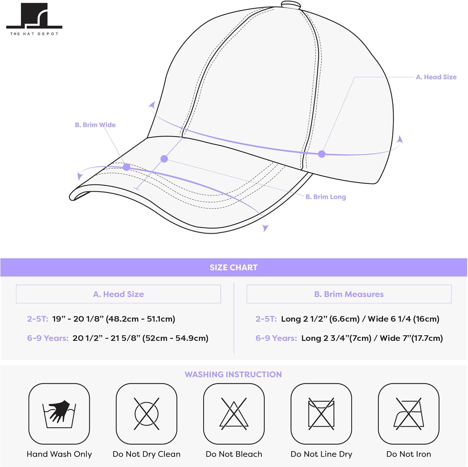 The Hat Depot Kids UPF 50 Cotton Denim Baseball Cap 1
